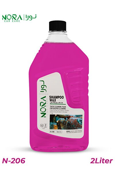 Nora شامبو وشمع للعناية بالسيارة N-206 وردي 2 لتر - غسيل سيارات برغوة كثيفة م...