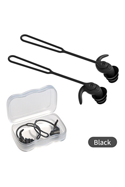 choice2 سدادات أذن للسباحة سوداء من السيليكون مضادة للماء ومضادة للضوضاء وملح...