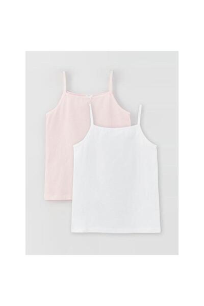 LC Waikiki Square Collar Basic Strap Girls Undershirt 2 Pack (W3)