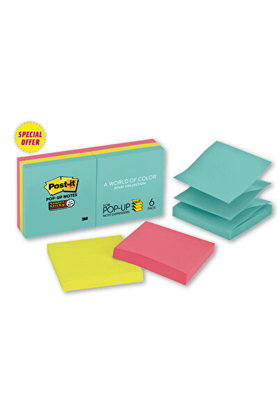 Post-it ® Pop-Up Note Refill Pad 39 R330-6SSMIA, SS MIA, 3 IN X 3 IN,6 PDS,12 EA/CV, 100% PEFC