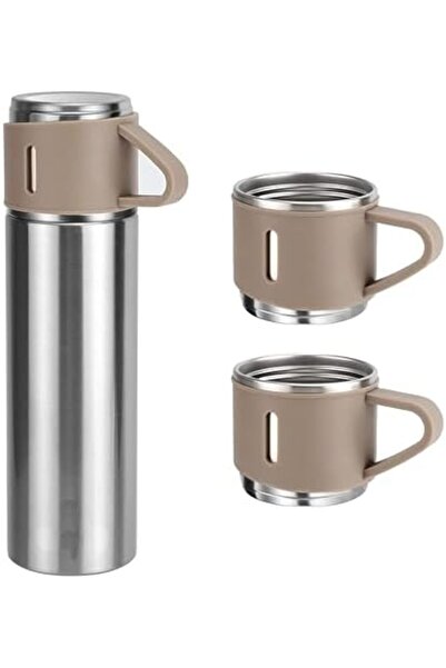 YANEK 500ml Stainless Steel Vacuum Thermos Flask with Silicone Handle and Insulated Water Bottle wit