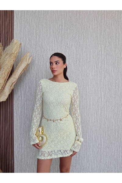 ESRAHELVACI Lace Long Sleeve Dress