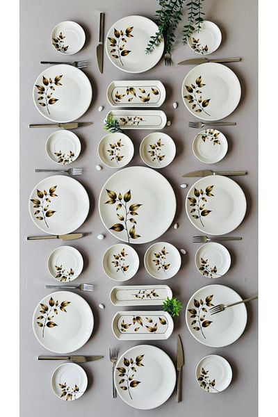 Yiğit Seramik Züccaciye Akasya 8-Person 25-Piece Breakfast Set