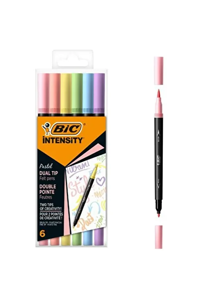 Bic Set 6 bucati markere de colorat cu dublu varf Intensity Pastel