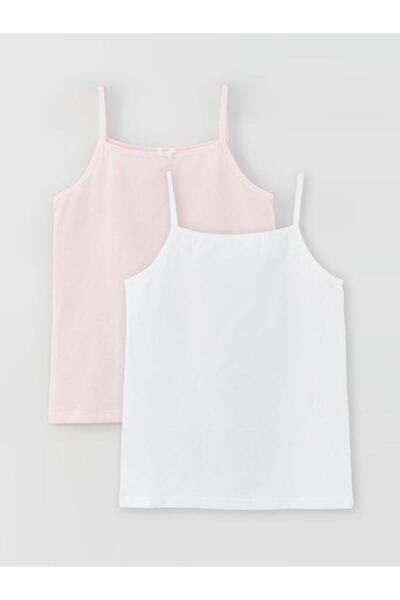 LC Waikiki Square Collar Basic Strap Girls Undershirt 2 Pack (W3)