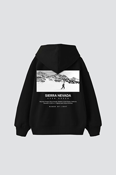 Tarzsokak Sierra Nevada Imprimat Oversize Unisex Negru