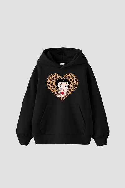 Tarzsokak Betty Boops Printed Oversize Unisex Premium Μαύρο
