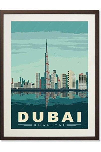 Emoda home Trove Burj Khalifa Dubai Landscape Vintage Travel Poster Retro Art...