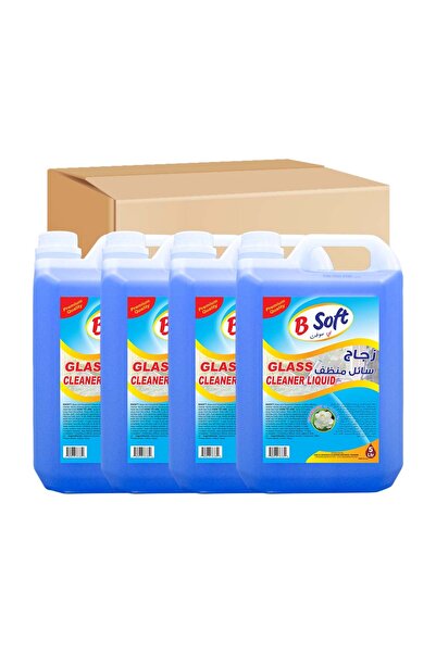 BSOFT سائل تنظيف الزجاج كريستال كلير فيوز برائحة الياسمين، 5 لتر (عبوة من 4 قطع)