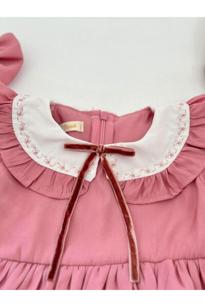 BİHAYALBİÇOCUK Freya - Bebe Yakalı Pembe Elbise