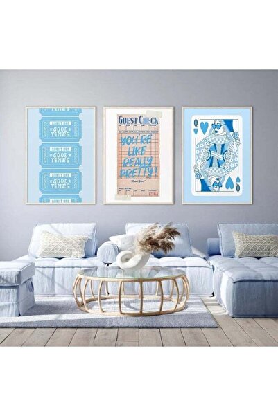 ALAYRA International Preppy Retro Aesthetic Wall Art (40x60 cm, Set of 3, Unf...
