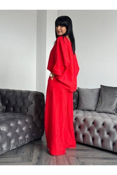 RAMONA BADESCU EXCLUSIVE Two-Piece Suit with Loose Blouse and Flared Pants