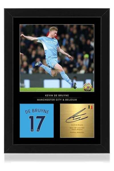 Emoda home Trove عرض صور كيفن دي بروين المؤطرة (20 × 30 سم) - هدية كرة قدم مو...