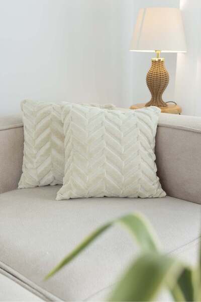 Fushia 2Pcs Welsoft Punch Pattern Decorative Gift Special Design Throw Pillow Cover Pillow Case
