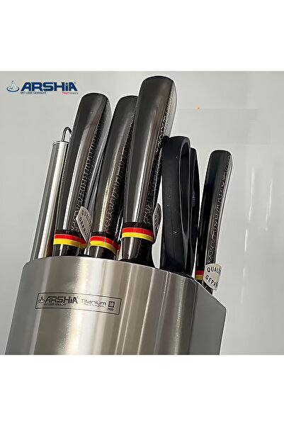 Arshia ARSHIA High Quality Titanium Steel Knife Set, 10 Piece Set + Free Gift