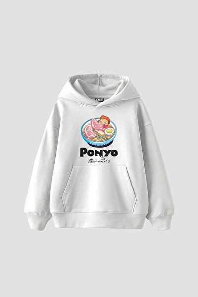 Tarzsokak Ponyo Imprimat Oversize Unisex Alb