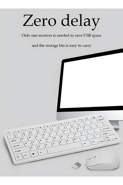 Generic Wireless Keyboard And Mouse Set White