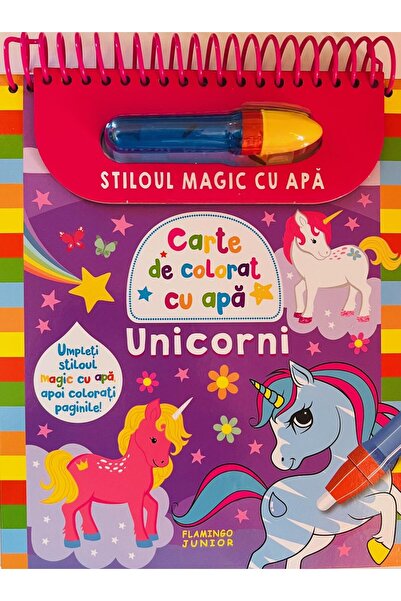 Editura Flamingo Junior Unicorni. Carte de colorat cu apa. Stiloul magic c