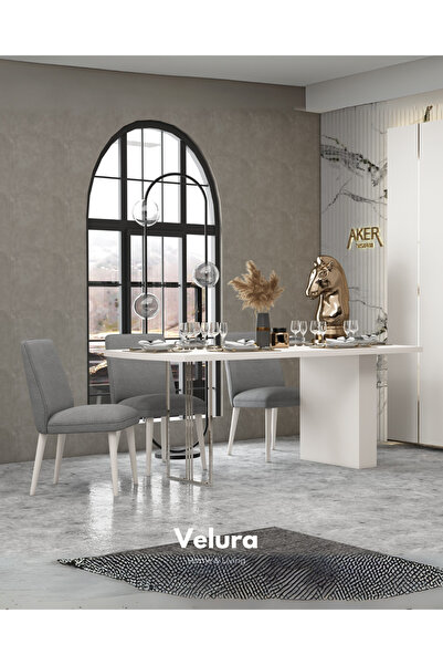 Velura Home & Living Destan Yemek Odası Takımı (Yemek Masası + 4 Adet Sandalye)