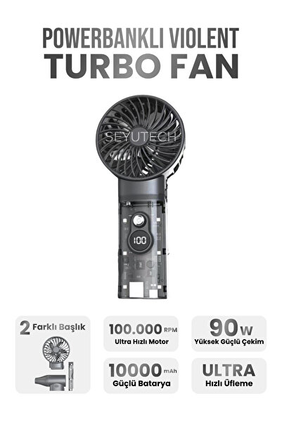 SEYUTECH Powerbankli Violent Turbo Fan 100000rpm Ultra Güçlü Motor Güçlü Vakum 10000mAh Bataryalı Üflemeli
