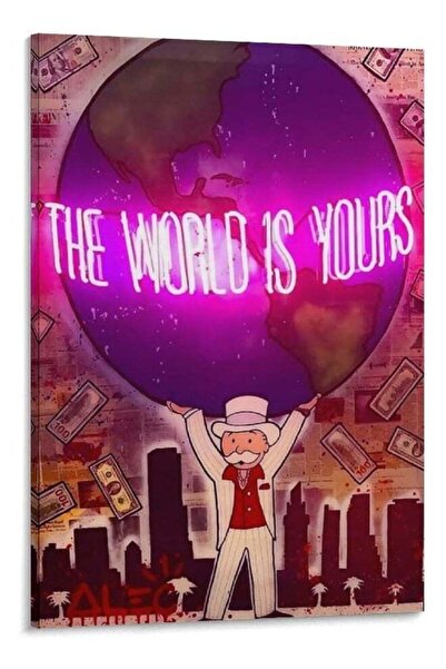 Emoda home Trove WallDeer Art ALEC-Monopolys Poster The World is Yours Canvas...