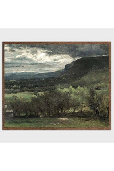 Emoda home Trove لوحة فنية جدارية تجريدية من القماش لمنظر طبيعي عتيق (30 × 30...