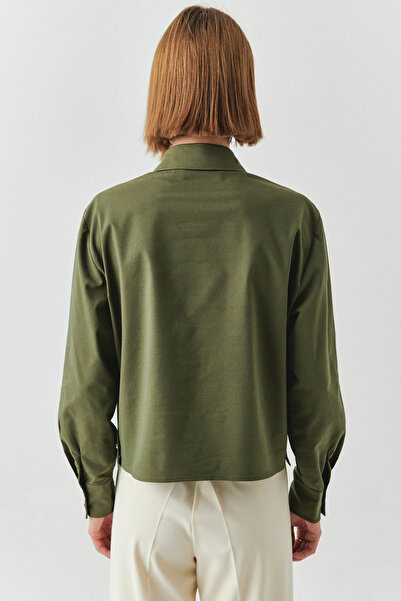 Exquise Long Sleeve Pocket Snap Detail Regular Shirt