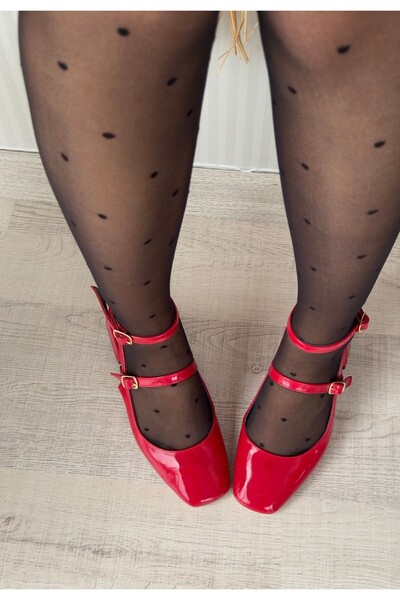 MR RZN STORE Karmi Red Patent Leather Heeled Arched Shoes