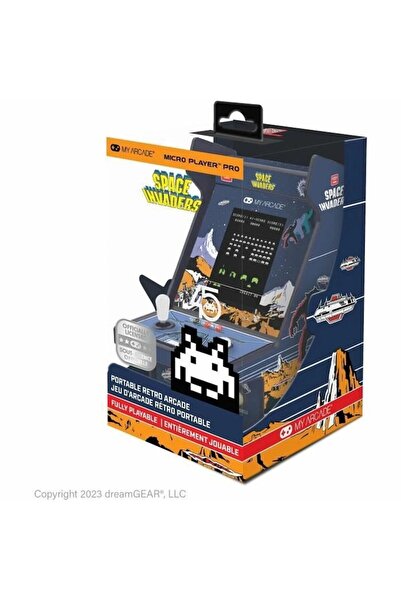 My Arcade Consolă de jocuri portabilă My Arcade Micro Player PRO, jocuri retro Space Invaders, ecran de 7 cm