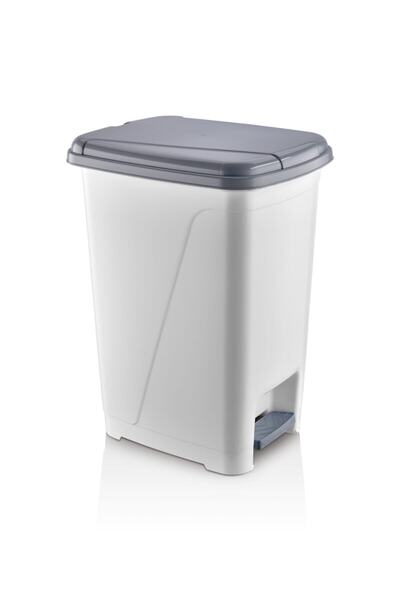 Estava Home 15 Liter Slim Pedal Trash Can with Inner Bucket White