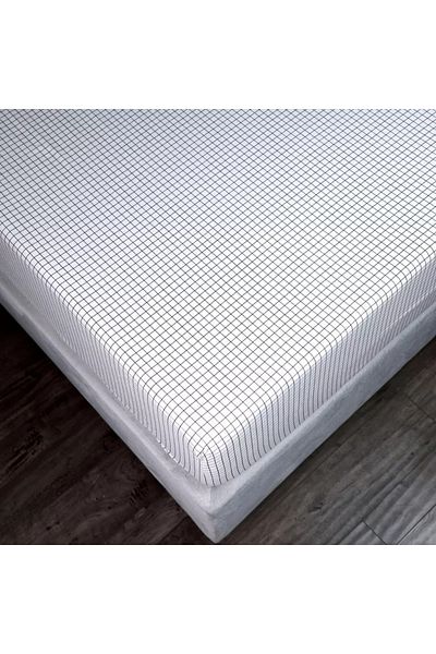 Home Box Malta Stripe Printed Cotton Super King Fitted Sheet - 200x200+33 cm