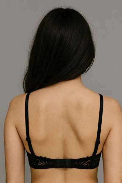 WİYONA Жіночий чорний бюстгальтер з кісточками