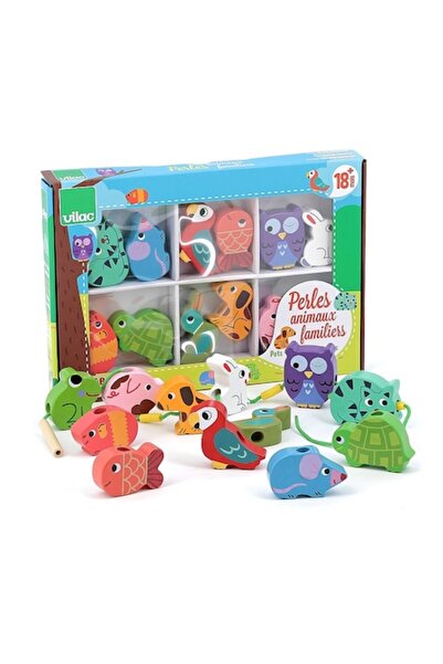 Vilac Perle Animale cu Siret - Jucarie Educativa pentru copii