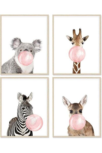 Emoda home Trove Woodland Nursery Animal Wall Art (20x30 cm) – Set of 4 Frame...