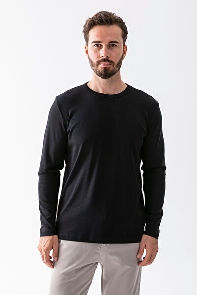 JB John Borners Мъжка велосипедна яка 100% памук Basic Sweatshirt Черно - 25K...