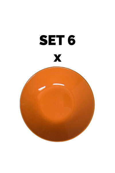 Cesiro Set 6 piese Farfurie adanca, 21 cm, Portocaliu