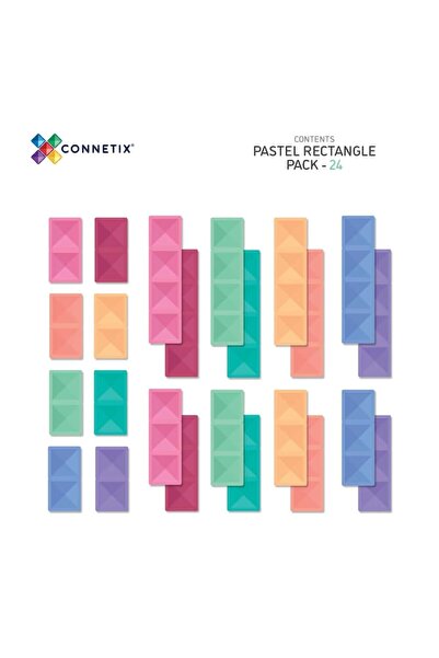 Connetix Magnetic Construction Set, Connetix, Pastel Rectangle Pack 24 Pieces
