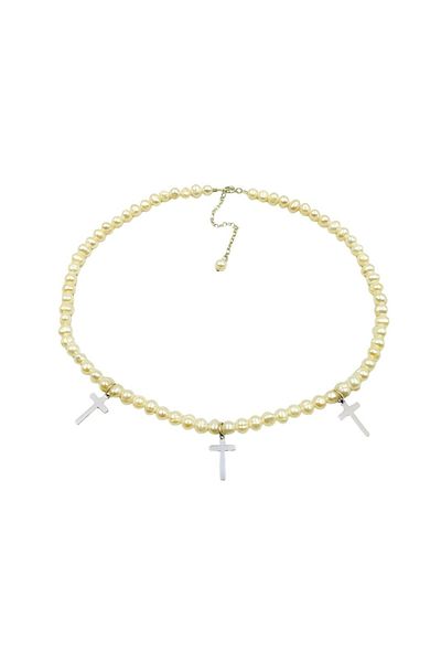 Abundo "Divine" necklace made of cultured pearls and 925 silver, 39 cm