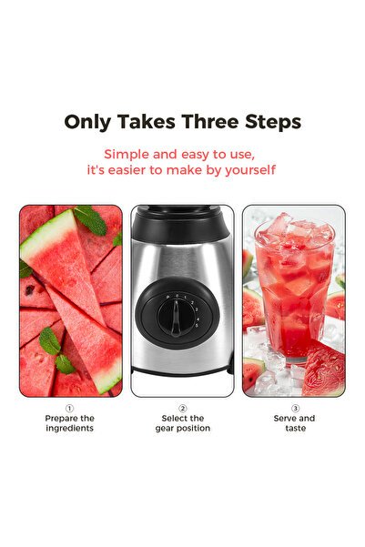 Türkiye خلاط كهربائي سعة 1.5 لتر، خلاط زجاجي من الفولاذ المقاوم للصدأ، عصارة سموثي، جهاز مطبخ صغير