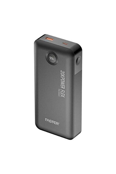 Faster باور بانك باور فليكس PD20K - 22.5 واط 20000 مللي أمبير في الساعة