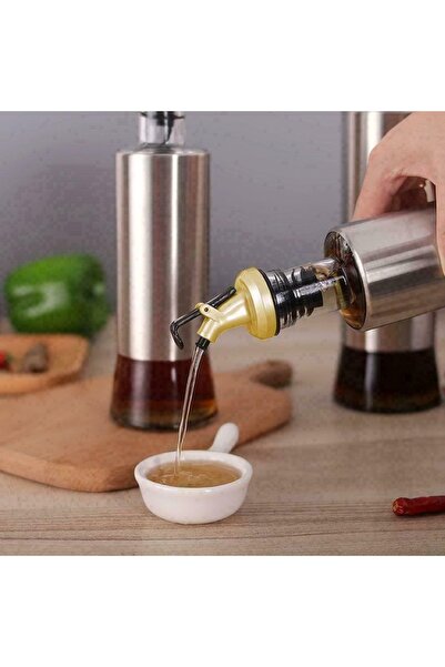 dalip Dispenser for Oil/Vinegar Bottles, Universal Size, Rubber, Gold/Black