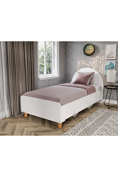 KZNHOME Tek Kişilik Bohem Tarzda Karyola Beyaz - Tamamı 1. Kalite MDF