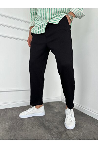 KağanKY Black Corduroy Boyfriend Pants