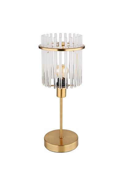 GLOBO Table lamp, metal structure, opal glass rods, E14 socket, 40 W, 375 x 150 mm, IP20, matt gold