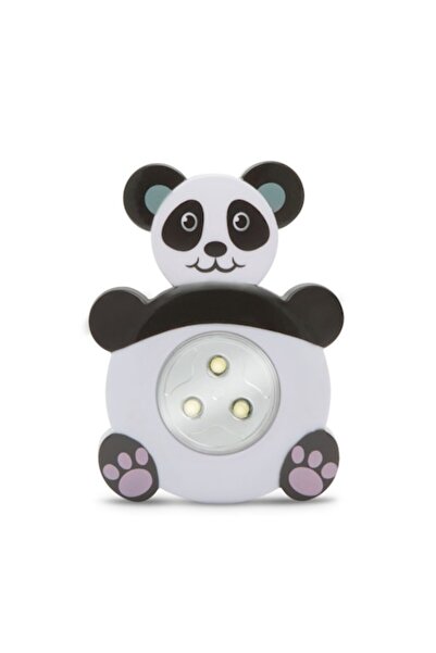Dali Lampă de noapte pentru copii, model urs panda, comandă prin buton, diametru 10 cm, 3 LED-uri, cu baterii, Mu
