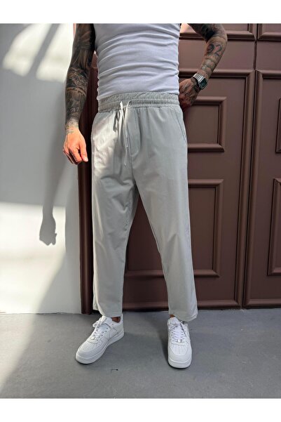 KağanKY Gray Parachute Fabric Boyfriend Pants