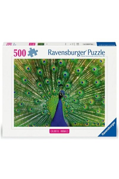 RAVENSBURGER Puzzle - Colorful Animals, Peacock, 500 pieces