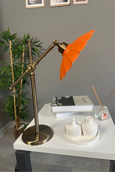 Bamyum Risso Turuncu Masa Lambası Dekoratif Abajur Çocuk Odası Başucu Lambası...