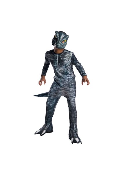 JURASSIC WORLD Costum pentru copii, Velociraptor Jurassic World, 4-6 ani, gri, 110-120 cm