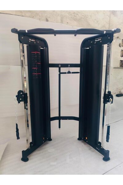 Generic Multi Functional Trainer with Dual Weight Stacks, 140 kg Capacity, 180x100x208 cm, Black